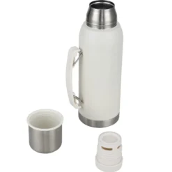 Bouteille isotherme 1L avec tasse inox beige Ø9,5xH29cm