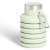 Bouteille rétractable 480ml inox et silicone vert pastel Ø7xH19cm