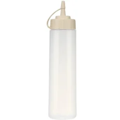 Bouteille à sauce 350ml plastique avec bouchon rattaché (3 modèles)