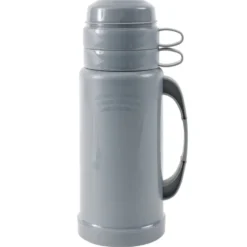 Bouteille thermos 1L avec 2 tasses intégrées gris foncé Ø11xH31,5cm