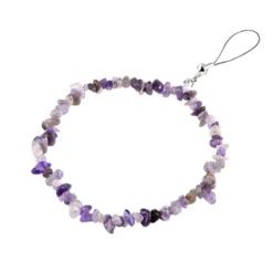 Bracelet chaîne de téléphone perle lithotérapie L15cm (3 modèles)