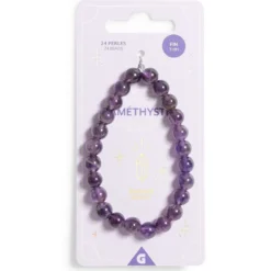 Bracelet crystal fin 24 perles améthyste noir - Énergie