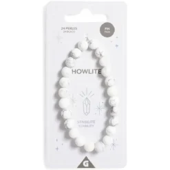 Bracelet crystal fin 24 perles Howlite blanc - Stabilité