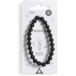 Bracelet crystal fin 24 perles obsidienne bleu - Détente