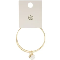 Bracelet jonc x4 avec pampilles métal doré