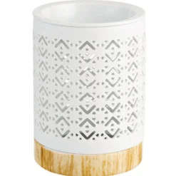 Brûle parfum Mességué socle effet bois blanc et marron