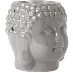 Brûle parfum tête Bouddha en grès (2 modèles)