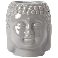 Brûle parfum tête Bouddha en grès (2 modèles)
