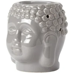 Brûle parfum tête Bouddha en grès (2 modèles)