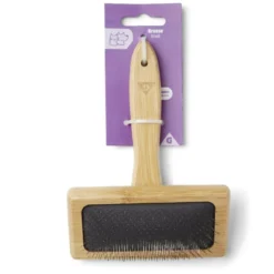 Brosse animal démélante bambou et inox