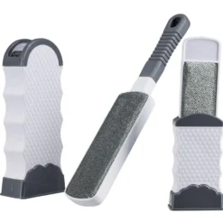 Brosse attrape poils plate auto nettoyante double face