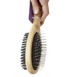 Brosse double face animaux manche bambou