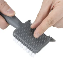 Brosse multifonction ustensile cuisine 5en1 acier et plastique gris L18,5cm