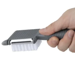 Brosse multifonction ustensile cuisine 5en1 acier et plastique gris L18,5cm