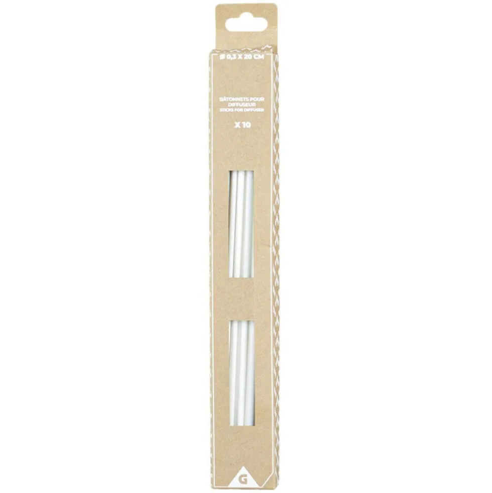 Bâtonnet pour diffuseur x10 blanc Ø0,3xH20cm