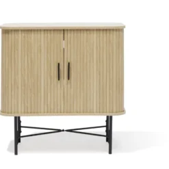 Buffet Grège bois naturel et noir - L80xP39,5xH79 cm