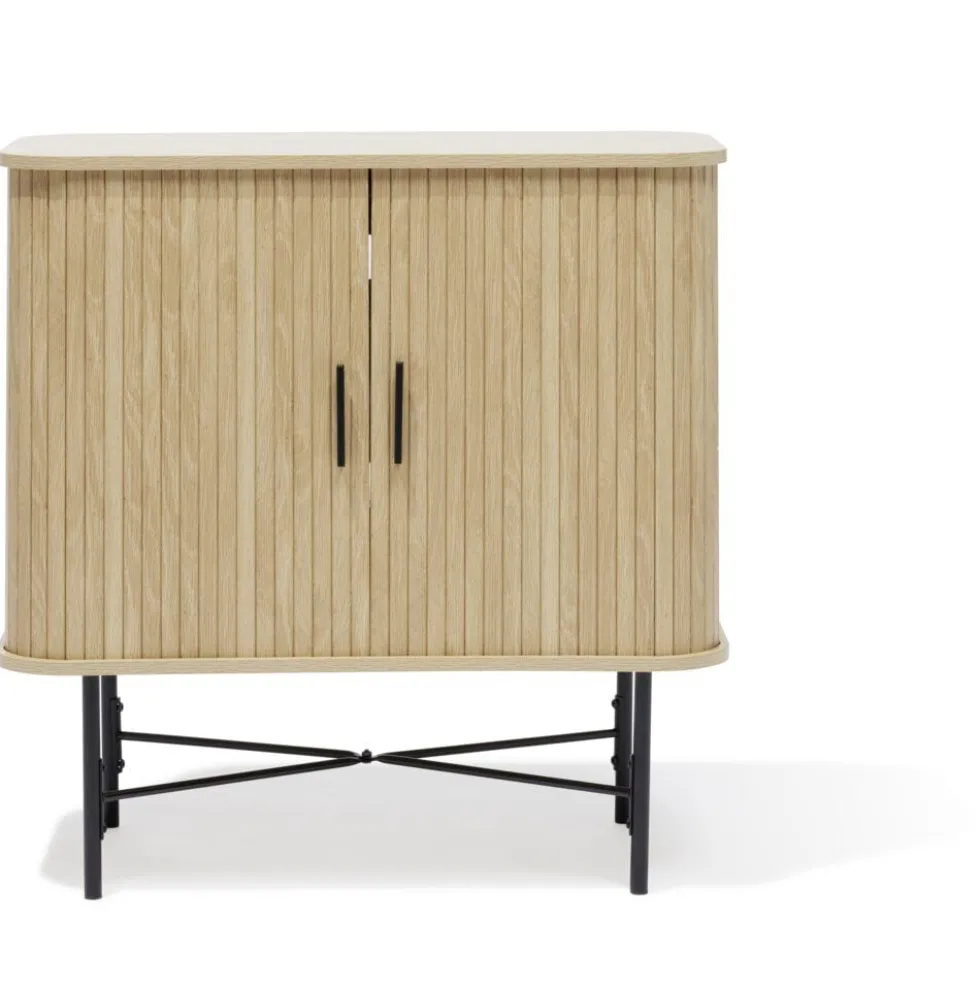 Buffet Grège bois naturel et noir - L80xP39,5xH79 cm