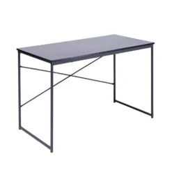 Bureau rectangulaire Delta métal et bois noir 120x60xH75cm
