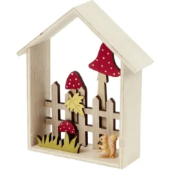 Cadre déco bois maison automne