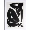 Cadre déco en bois inspiration Matisse nu noir 50x70cm