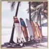 Cadre déco en bois photo planche de surf 30x30cm