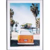 Cadre déco en bois photo van plage 50x70cm
