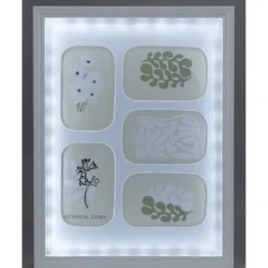 Cadre LED déco 5 vues nature végétaux 33xH43cm (2 modèles)