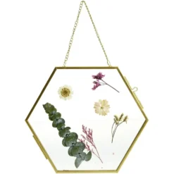 Cadre motif fleurs séchées