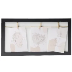 Cadre photo bois jute avec 3 pinces 22,5x42.5cm (2 modèles)