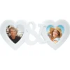 Cadre photo coeur blanc pour 2 photos