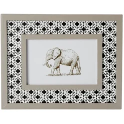 Cadre photo motif géométrique éléphant pour photo 10x15cm (2 modèles)