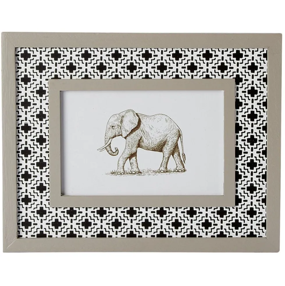 Cadre photo motif géométrique éléphant pour photo 10x15cm (2 modèles)