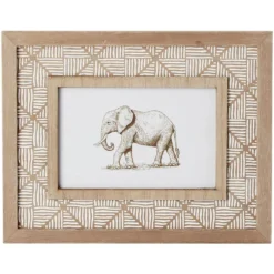 Cadre photo motif géométrique éléphant pour photo 10x15cm (2 modèles)