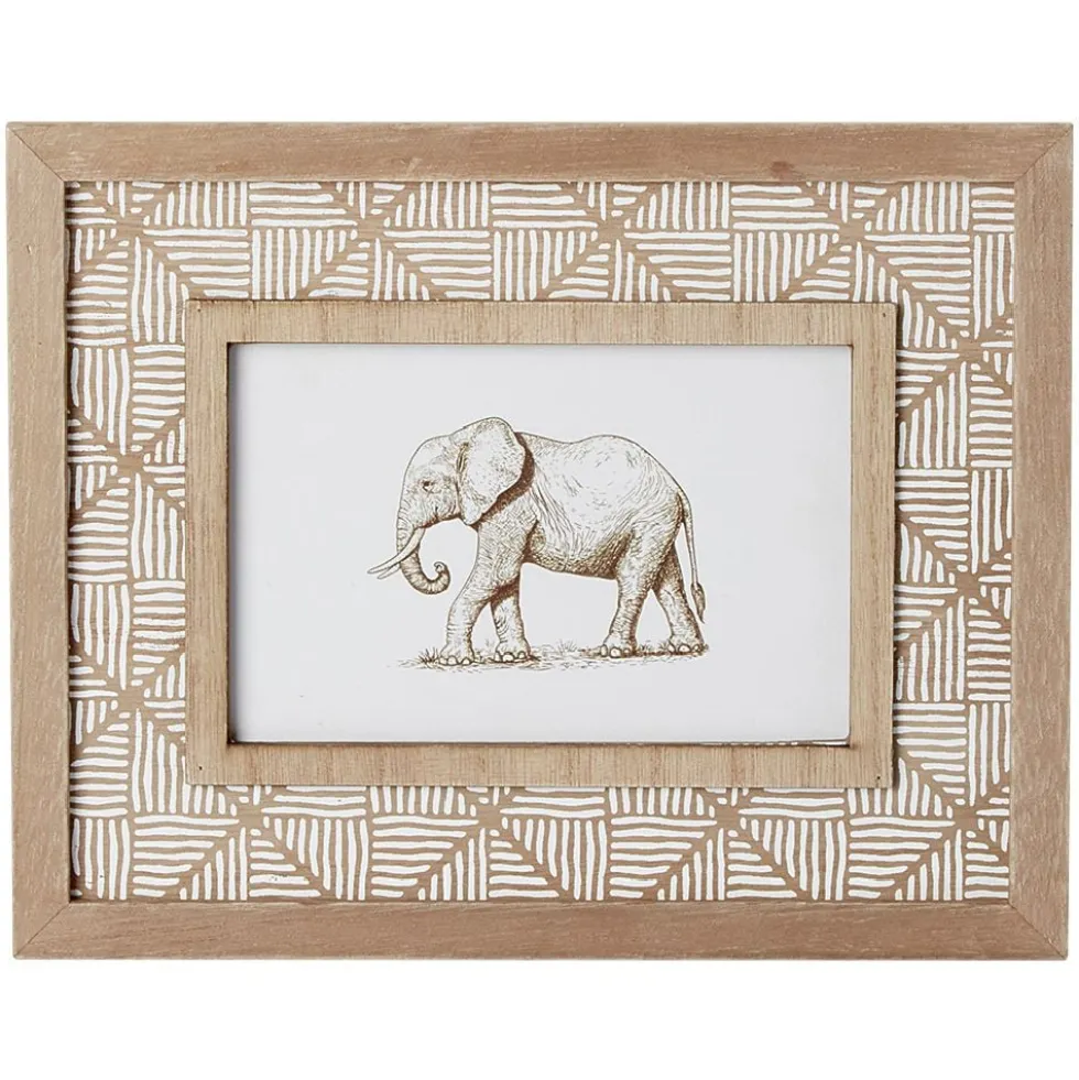 Cadre photo motif géométrique éléphant pour photo 10x15cm (2 modèles)