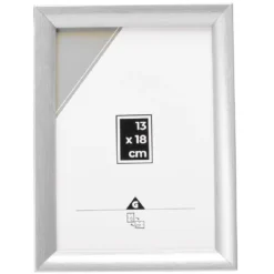 Cadre photo plastique argenté 16x21cm pour photo 13x18cm