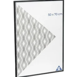 Cadre photo plastique noir 51x71cm pour photo 50x70cm
