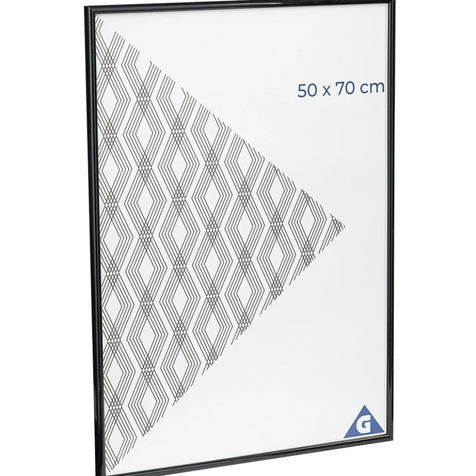 Cadre photo plastique noir 51x71cm pour photo 50x70cm