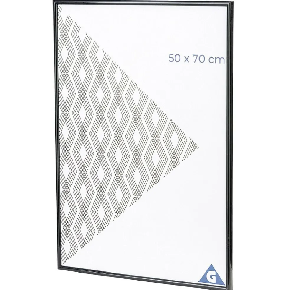 Cadre photo plastique noir 51x71cm pour photo 50x70cm