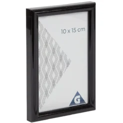 Cadre photo plastique noir 11x16cm pour photo 10x15cm