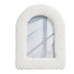 Cadre photo tissu bouclette blanc 16x21cm pour photo 10x15cm