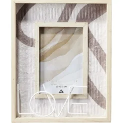 Cadre rectangulaire 21x26cm inscription LOVE en bois pour photo 10x15cm