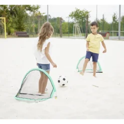 Cage de foot pop-up pliable bleu 60x40xH40cm (2 pièces)