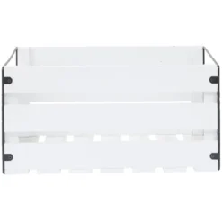 Caisse de rangement en bois et métal - L41 x l20 x H28 cm