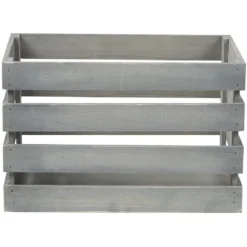 Caisse de rangement en bois gris
