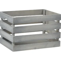 Caisse de rangement en bois gris