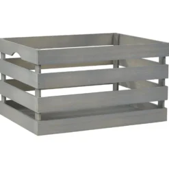 Caisse de rangement en bois gris