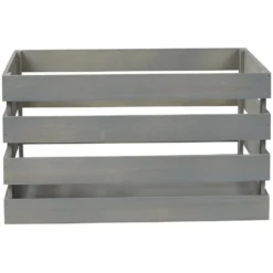 Caisse de rangement en bois gris