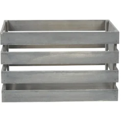 Caisse de rangement en bois gris