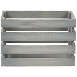 Caisse de rangement en bois gris