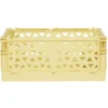 Caisse pliable avec porte-étiquette jaune L25xl16,5xH10cm